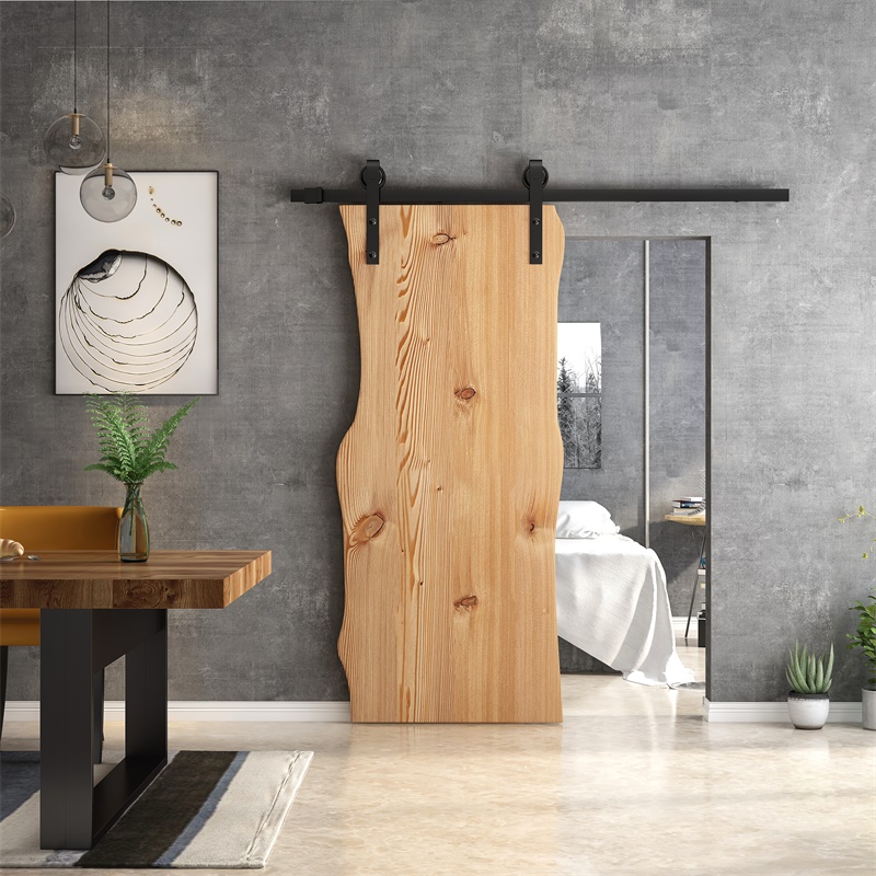 American style solid wood barn door log large sliding door living room kitchen bathroom partition door bedroom sliding door customization