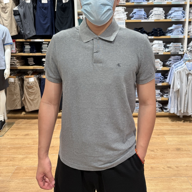 26 Summer Ck Calvin Klein Men's Solid Color Versatile Logo Embroidered Mesh Cotton Short Sleeve Polo Shirt 26 Summer Ck Calvin Klein Men's Solid Color Versatile Logo Embroidered Mesh Cotton Short Sleeve Polo Shirt