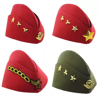 2021 new autumn winter sailor dance hat female boat type military cap Russian five-pointed star dancing square dance boat beret