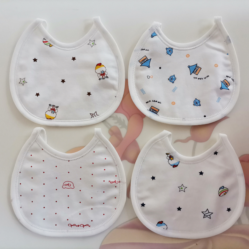 Baby Small Walled Mouth Pure Cotton Male Baby Lacing Spit Towel Newborn Children Saliva Pocket Round Autumn Winter-Taobao