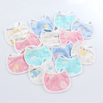 Baby cotton gauze small bib Newborn baby anti-spit milk saliva towel bib rice pocket round soft thin summer