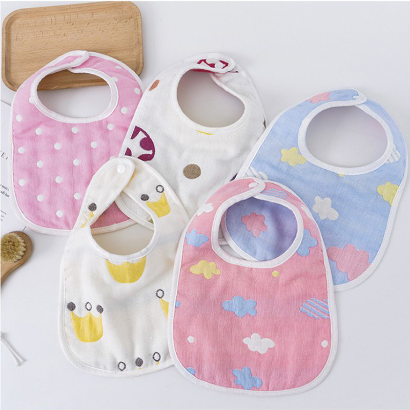 Baby round mouth U type saliva towel 6 layers pure cotton cloth male and female baby male and female soft big number surrounding pocket dining pocket anti-spitting milk towels-Taobao