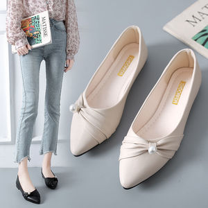 悦芳菲百搭淑女平底单鞋女软底百搭豆豆鞋