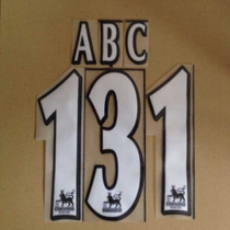Jersey number Premier League retro flocking white number thermal transfer scattered number