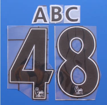 07-17 season Premier League black flocking loose number flocking quality thermal transfer jersey number