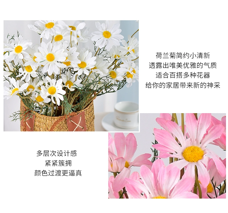 Chamomile Majesture Simimic Flower Fake Flower Fured Bó hoa lụa Hoa trang trí Hoa Mới Trang chủ Phòng khách Trang trí phòng ngủ