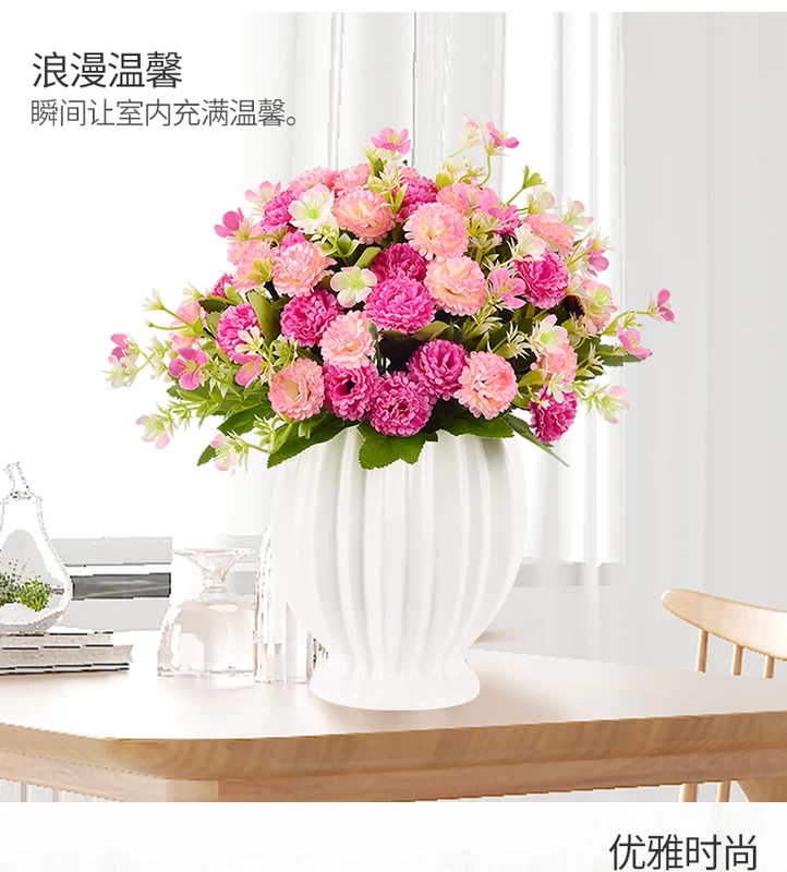 Simimic Bouquet Set Đồ trang trí Hoa giả Hoa lụa Hoa khô Trang chủ Phòng khách Bố cục Bàn Bàn cà phê Trang trí Hoa hồng Hoa cây hoa anh đào giả