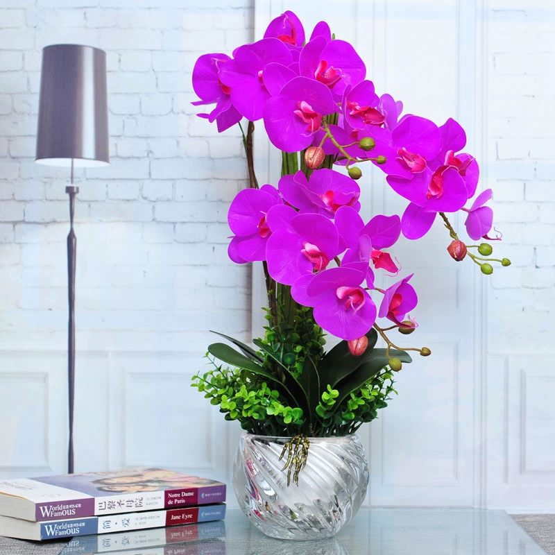Hoa lan hồ điệp nhân tạo PU cảm thấy nhà phòng khách trang trí hoa nhân tạo hoa phong lan hoa nhựa trang trí sáng tạo - Hoa nhân tạo / Cây / Trái cây