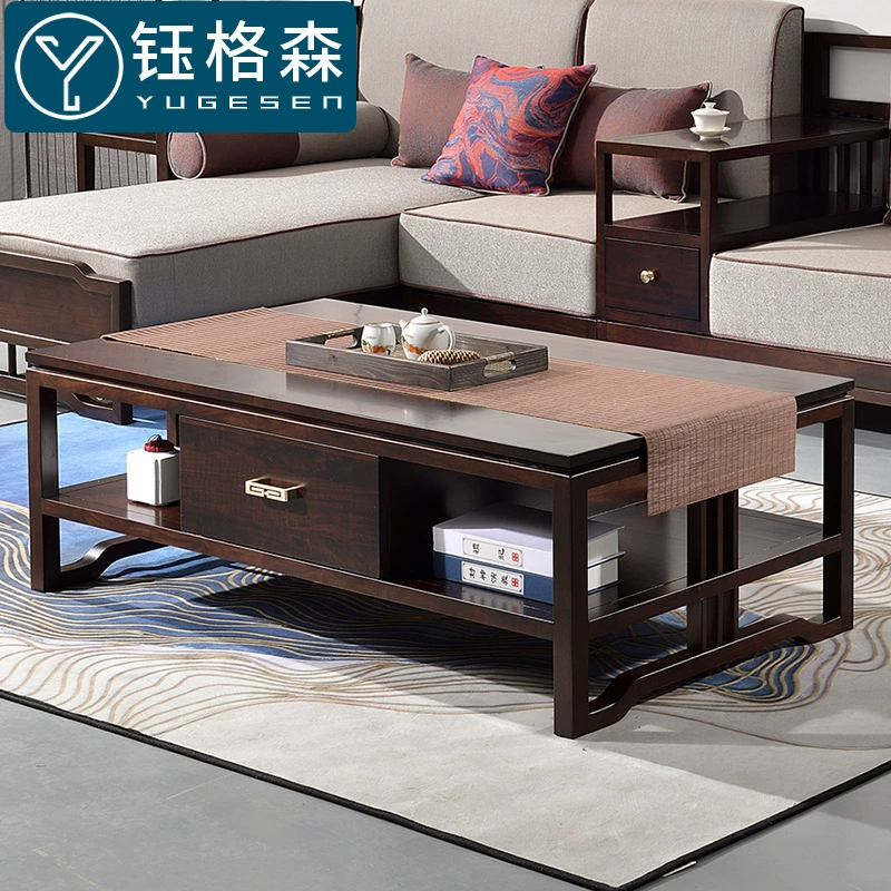 Gỗ tần bì Yu Gesen toàn bộ bàn cà phê bằng gỗ nguyên khối mới phong cách Trung Quốc đơn giản phòng khách hiện đại hoàn thiện đồ nội thất căn hộ nhỏ bàn trà - Bàn trà