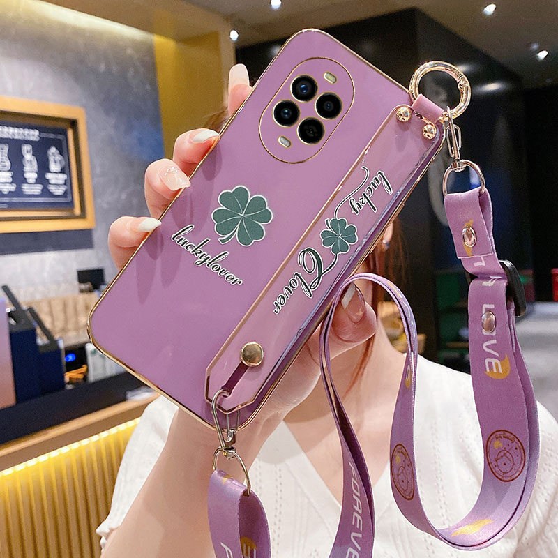 Suitable for Huawei Nova13 Phone Case, Nova13Pro Protective Silicone Cover Blk-Al80 Full Coverage Anti-Drop Mis Wrist Strap Crossbody Lanyard Soft Case 00 Female Note New Model Por Fresh Style Ins