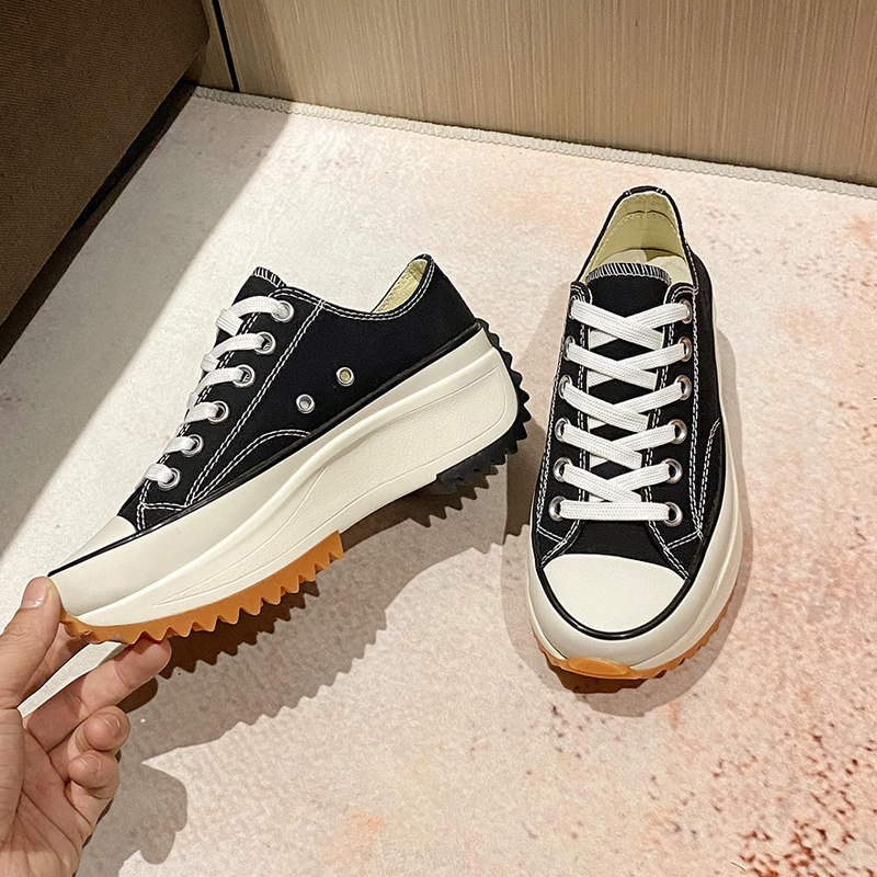 Xiao Zhan's same jw co-branded sponge cake canvas shoes women's heightened thick-soled shoes 168816C sports small white shoes 168817C