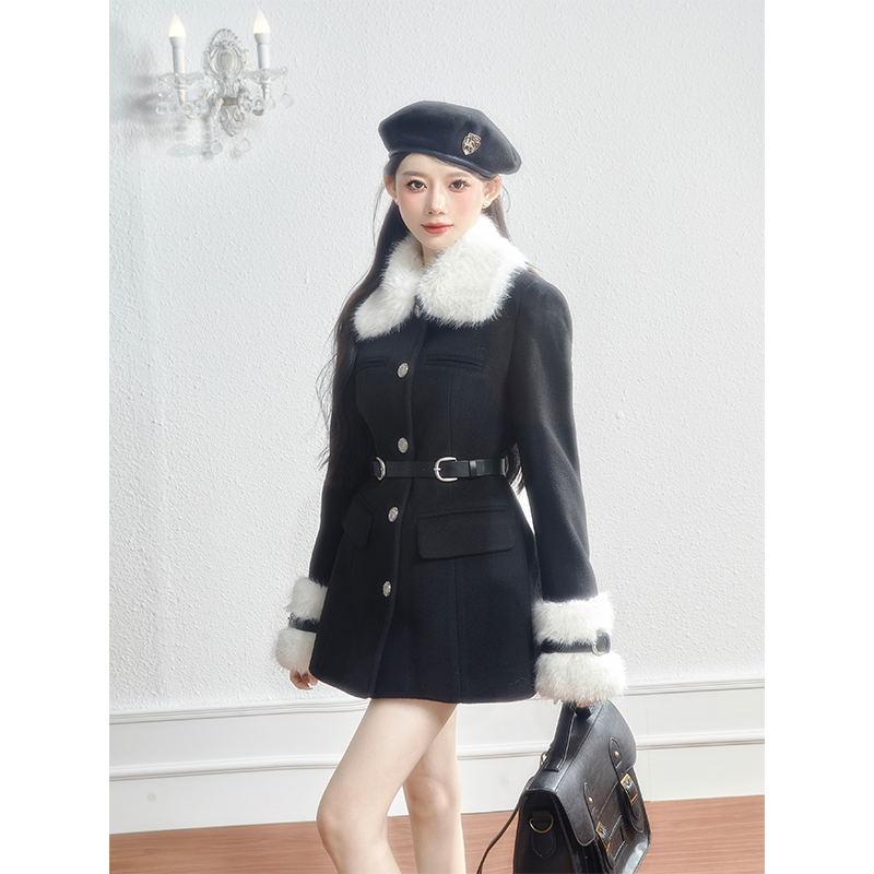 SISI JIJANG <SISI sauce college windy jacket > Girl Sensation Fur Collar Jacket-Taobao