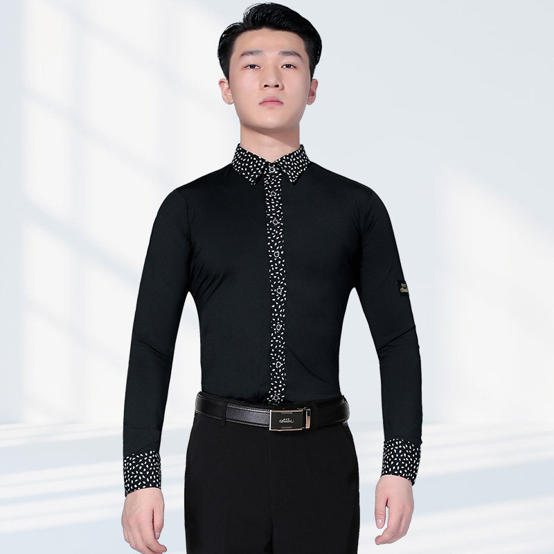 DanBoro Men's Modern Dance Practice Dress Dance Ballroom Dance Tops Dance Dress Men Latin Dance Waltz Dance Costumes