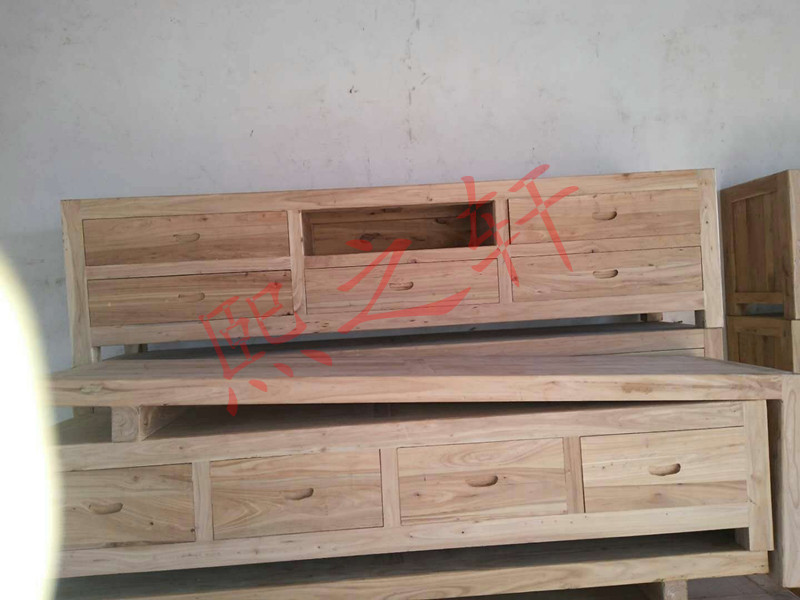 Old Elm Wood TV Cabinet Pure Solid Wood TV Closet Living Room TV Cabinet Full Elm Environmental Furniture Manufacturer Direct Sales
