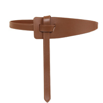 Japan FC fashion knotted decorative girdle coat with dress sweater genuine leather waist wide belt with corset