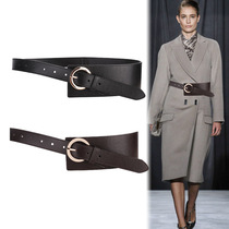 Japanese FC fashion wide belt simple and versatile coat dress windbreaker waistband wide girdle fashion accessories wide