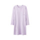 Langsha 2024 new autumn and winter new nightgown with breast pads, women's long-sleeved spring and autumn pure cotton high-end solid color long pajamas