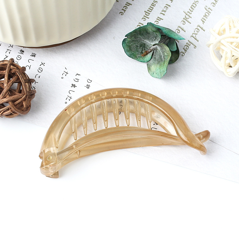 images 3:Han version of the hairpin goes out of the wild hair stamp female head ponytail clamped with banana clip simple cross clip headdress