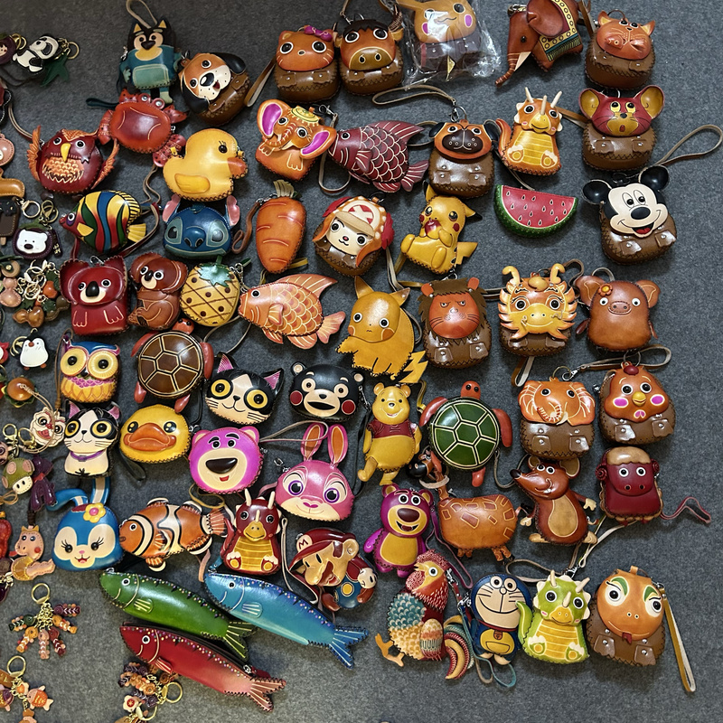 First-Layer Cowhide Creative Cartoon Zodiac Coin Purse Car Key Case Koala Crayfish Fish Coin Purse First-Layer Cowhide Creative Cartoon Zodiac Coin Purse Car Key Case Koala Crayfish Fish Coin Purse