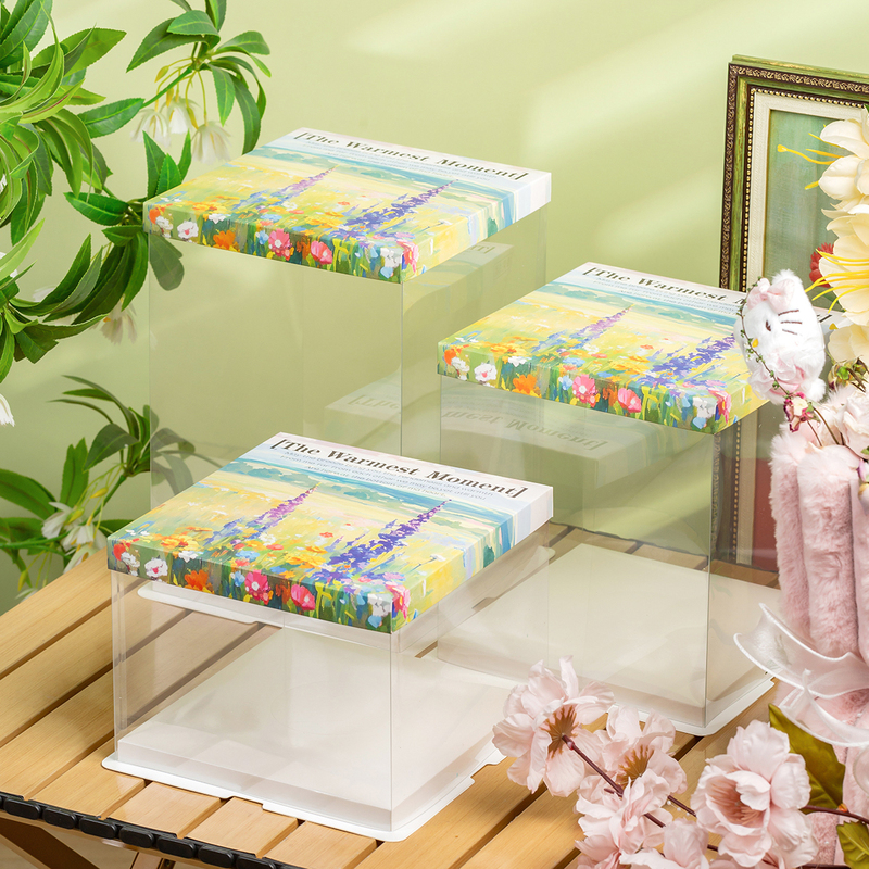 New Transparent Birthday Cake Box 4/6/8/10/12/14/16 Inch with Handle, Elevated Design, Trendy Packaging Box New Transparent Birthday Cake Box 4/6/8/10/12/14/16 Inch with Handle, Elevated Design, Trendy Packaging Box