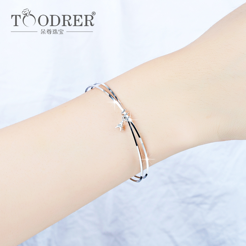 pt950 platinum gold bracelet woman fashion iron tower bracelet minimalist white gold hand alchemy accessories for gifts