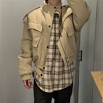 uniike greasy guest men short locomotive Pike suit cotton-padded clothes shoulder loose thick warm cotton coat Han