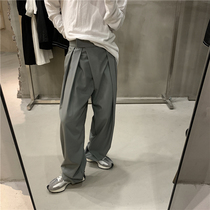 uniike greasy guest ins mens harbor style wide leg pants hanging loose casual pants high chic simple harbor style