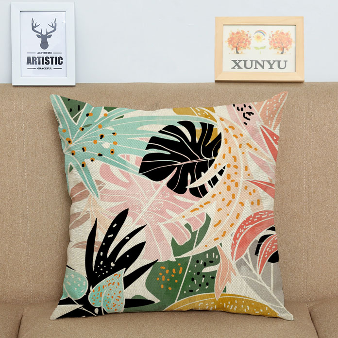 Gối in nhỏ phong cách nhiệt đới tươi lanh đệm văn phòng thắt lưng gối sofa gối phong cách Mỹ phòng khách trở lại - Trở lại đệm / Bolsters gối tựa ghế sofa