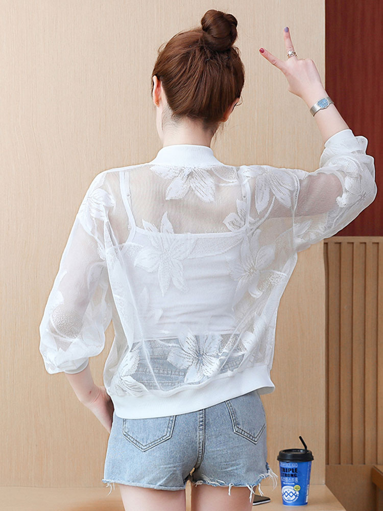 Women's sunscreen thin 2022 summer new Korean version of sunscreen women's thin short coat long-sleeved air-conditioning sunscreen shirt