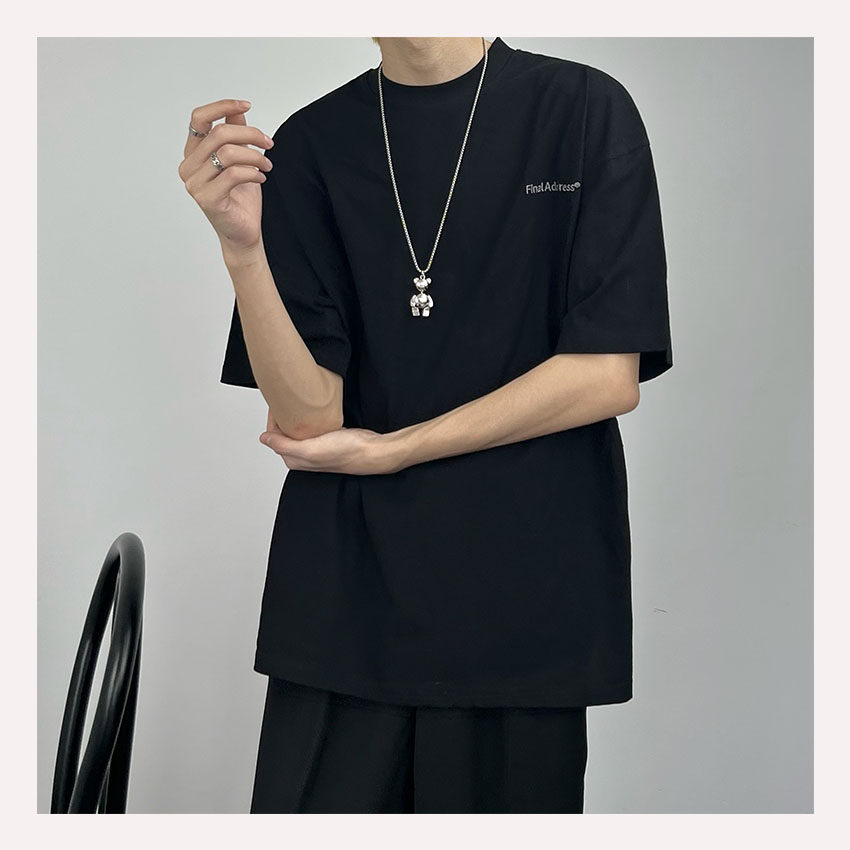 SC 22 Summer letter printed short sleeve T-shirt male Korean version ins Chauded with 50% sleeve round collar blouse 100 lap