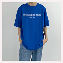 SC 22 Summer Round Collar Short Sleeve T-shirt Spray Paint Letters Printed Fashionable Half Sleeve Korean Version Loose Casual Compassionate Blouse