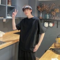 SC 2021 summer basic item all-in-one base shirt simple solid color short-sleeved T-shirt mens ifashion top T-shirt