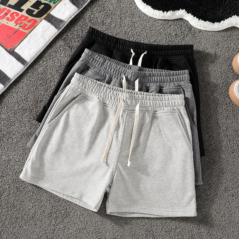 Men's Pure Cotton Shorts for Running, Three-Quarter Length, Summer 2024 New Trendy Brand, Simple, Loose, Versatile Casual Pants