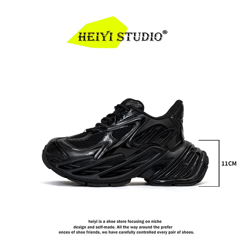 Black Warrior Mecha Shoes for Men and Women, Niche Invisible Height-Increasing 11cm Mesh Thick-Soled Dad Shoes, Couple's Sports Casual Shoes Black Warrior Mecha Shoes for Men and Women, Niche Invisible Height-Increasing 11cm Mesh Thick-Soled Dad Shoes, Couple's Sports Casual Shoes