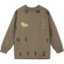 Maoguai]pomme Pengma T-shirt long-sleeved logo printed cotton spring clothing for boys and girls Jiangnan cloth big children