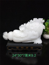  Special offer Carved Xinjiang white jade cabbage Jinsha stone rough stone decoration Feng Shui town house strange stone agate