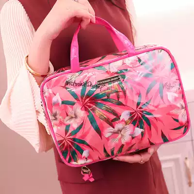 Large capacity VS striped cosmetic bag portable wash bag cosmetic makeup cosmetic case travel finishing storage bag