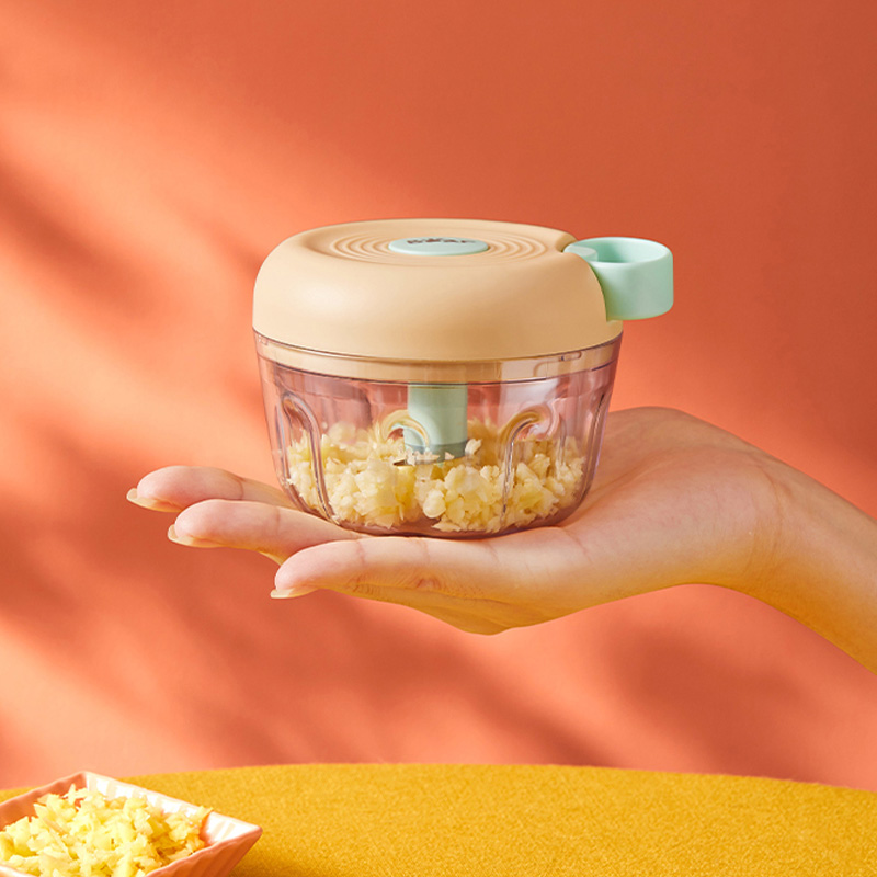 Bear garlic mud manual grinder glass pepper chopping machine home kitchen gadget