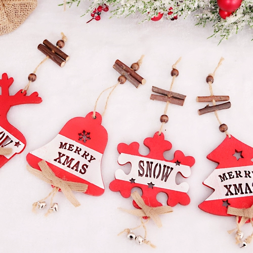 Брендовый декор, деревянный колокольчик, аксессуар, скандинавский стиль, со снежинками