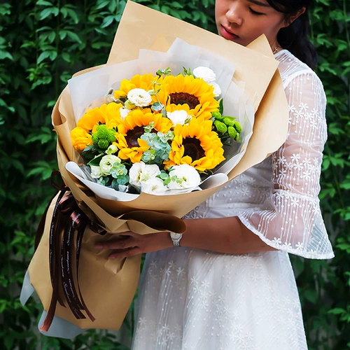 Панжи цветочный цветочный экспресс Экспресс те же городские фестивалы фестивалей под подсолнечники цветы, Западный район Западный район Магазин Цветок