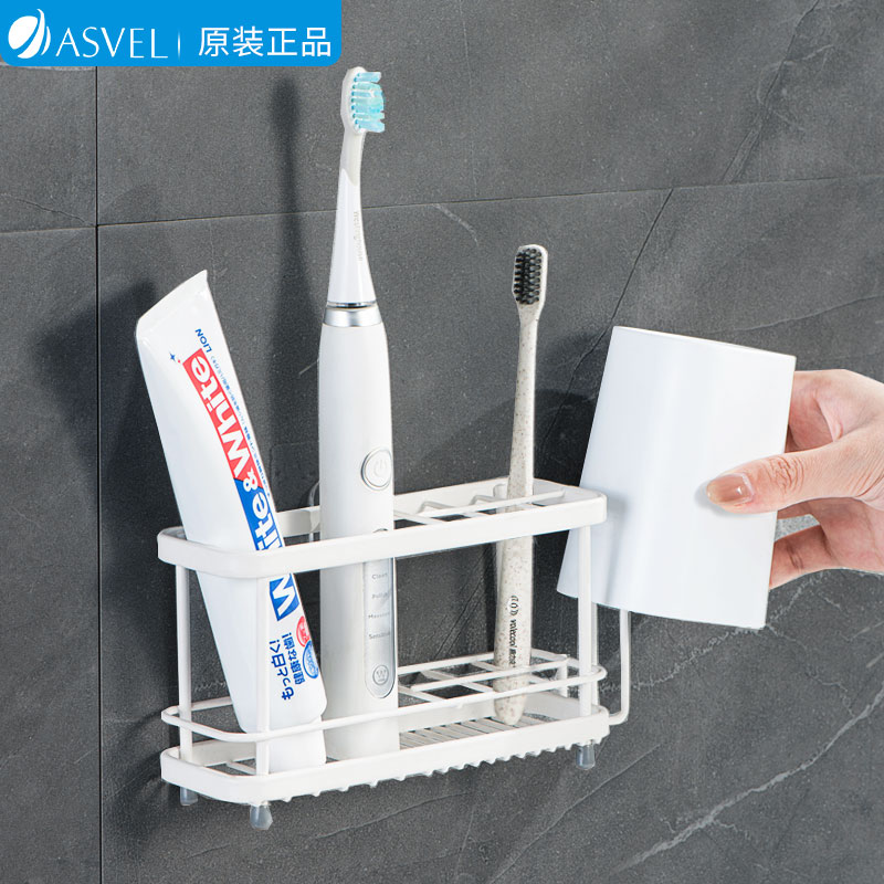 Japan toothbrush shelve free of punch hanging wall containing layer frame electric toothbrush holder wall-mounted mouthwash cup holder