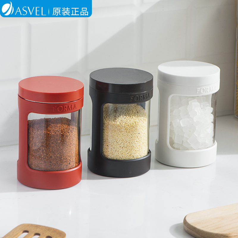 Japanese asvel Concorter Bottle Set Kitchen Seal Salt Can White Sugar Can