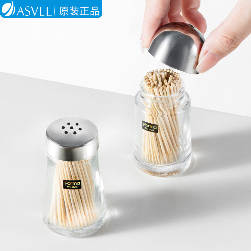 Japanese asvel glass toothpick barrel light luxury high-end hotel European-style creative toothpick box Japanese-style household toothpick barrel