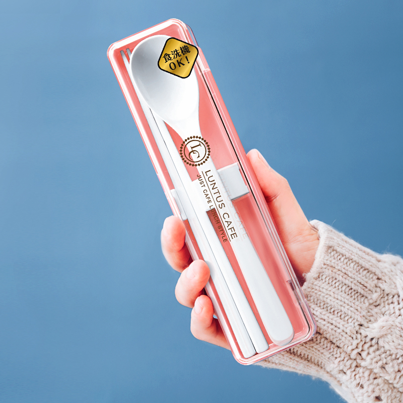 Japan asvel chopsticks spoon set students one person to eat children's tableware storage box portable chopsticks three-piece set