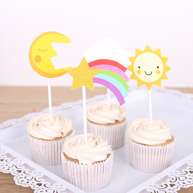 Baking Cake Decoration 4 Clothing White Clouds Meteor Moon Small Sun Sweet Terrace Cake Decoration