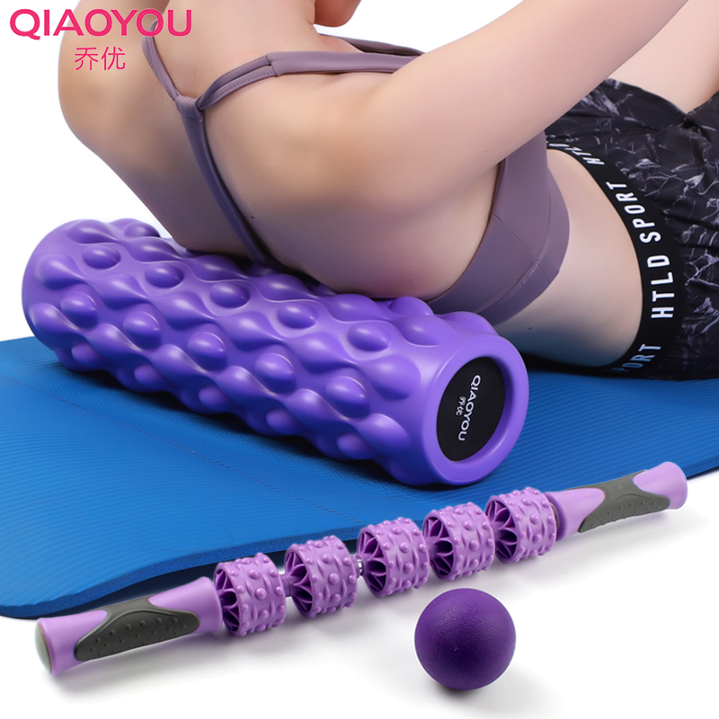 Foam Shaft Muscle Relax Slim Leg Beginner Massage Roller Fitness Wolf tooth Luang Wheeled Solid Yoga column