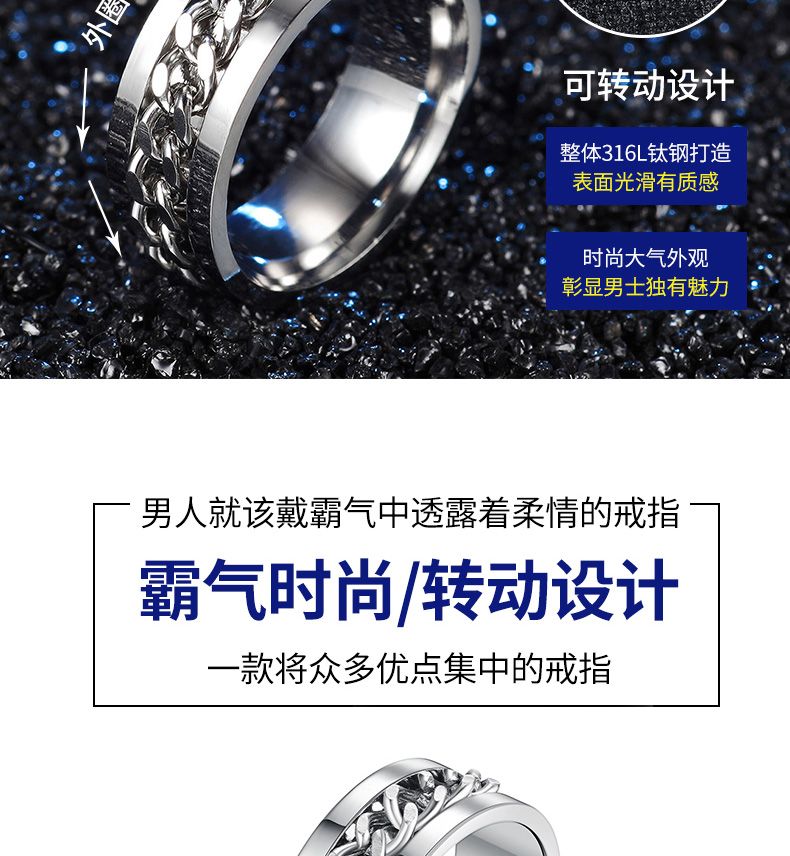 Bague homme ZEBROD     en Acier au titane - Ref 3088019 Image 12