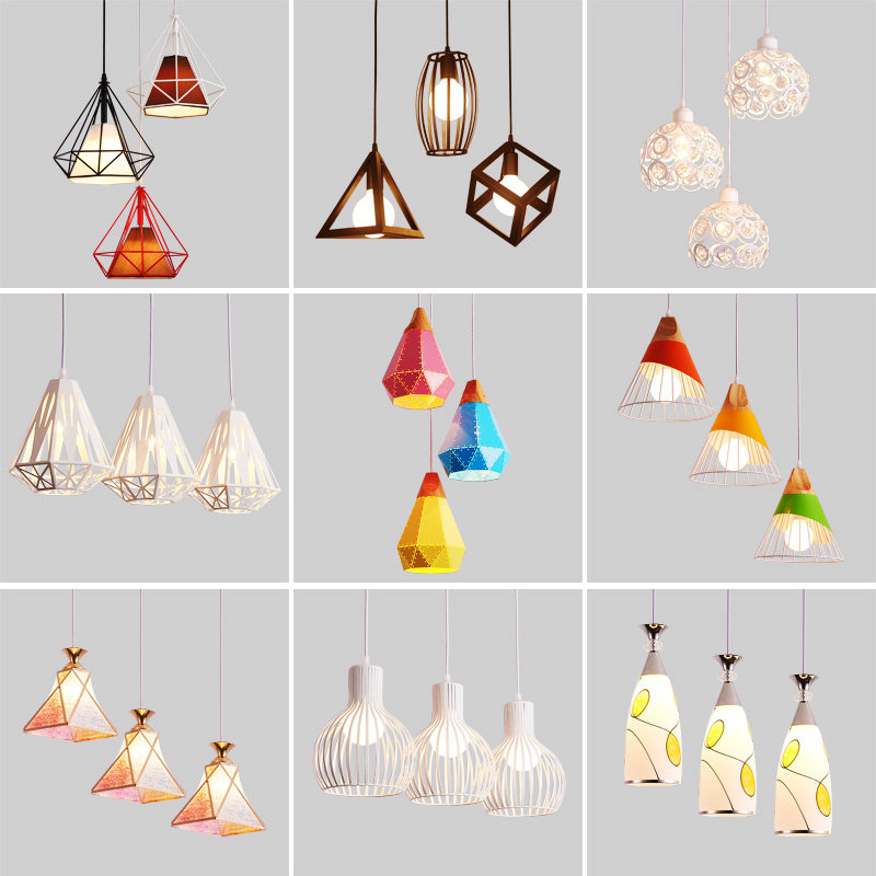 三头餐厅吊灯北欧创意个性小吊灯现代简约LED咖啡厅饭店餐吊灯具