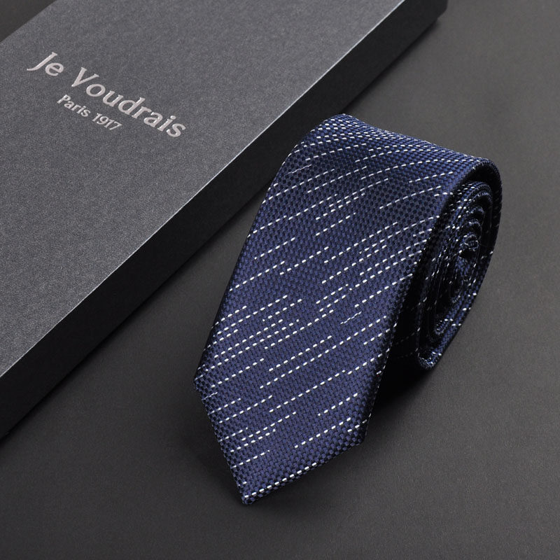 (France JV)Men's silk tie formal business wedding narrow Korean version work student 6cm gift box Z01
