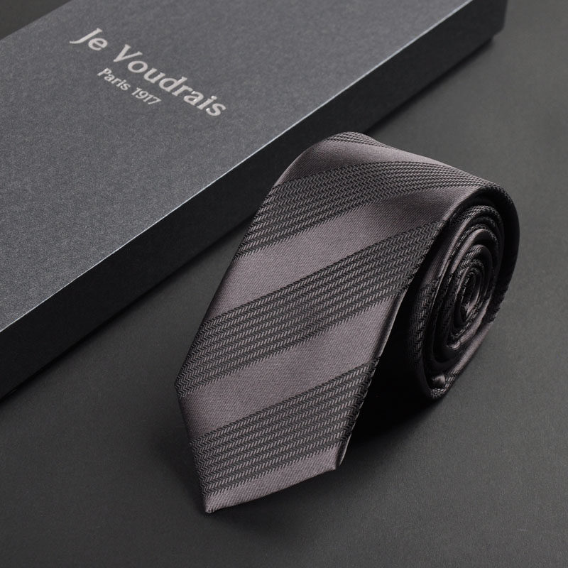 (France JV)Men's silk tie formal business wedding narrow Korean version work student 6cm gift box Z16
